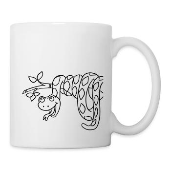 Ausmalbild für kreative Köpfe und kleine Künstler - Tasse - Weiß - Rechts