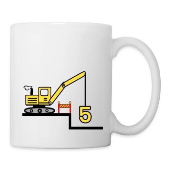 Excavatrice - Mug blanc - blanc - Droite