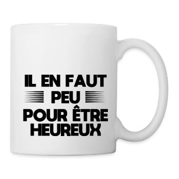 Es braucht nicht viel, um glücklich zu sein (weiß) - Tasse - Weiß - Rechts