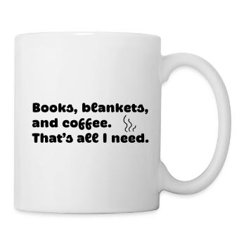 Des livres, des couvertures et du café. - Mug blanc - blanc - Droite