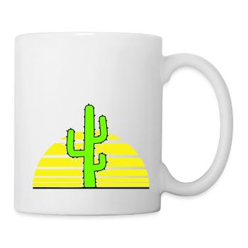Cactus, Soleil, Épineux, Nuit, Désert, Coucher de soleil - Mug blanc - blanc - Droite