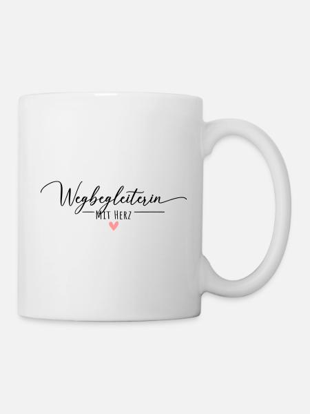 Wegbegleiterin mit Herz - Tasse - Weiß