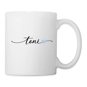 Toni Name Kalligrafie Schrift - Tasse - Weiß - Rechts
