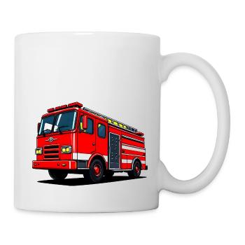 Ready to Roll: Heroisches Feuerwehrauto in Aktion - Tasse - Weiß - Rechts