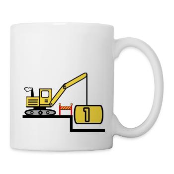 Excavatrice - Mug blanc - blanc - Droite