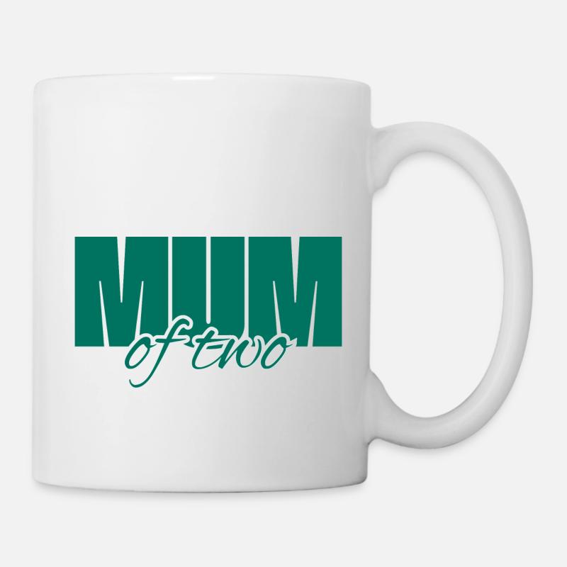 Maman de deux enfants verts - Mug blanc - blanc