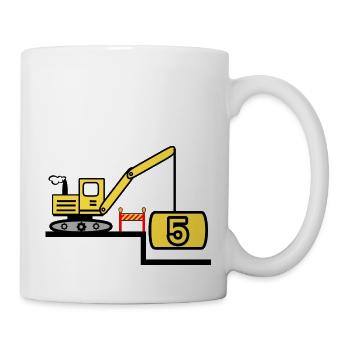 Excavatrice - Mug blanc - blanc - Droite