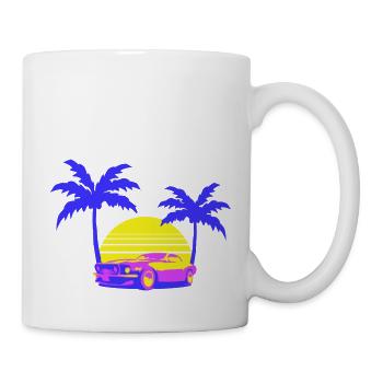 Miami USA Cool Oldtimer Auto Sonne Amerika Florida - Tasse - Weiß - Rechts