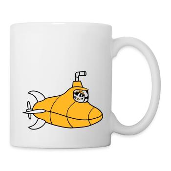U-Boot Vogel Ente Kapitän Küken Süß Comic Cartoon - Tasse - Weiß - Rechts