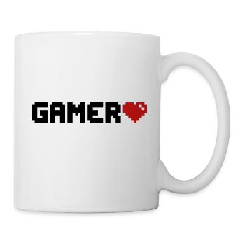 Gamer Pixel Heart Gaming - Mug blanc - blanc - Droite