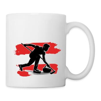 Curling avec drapeau autrichien - Mug blanc - blanc - Droite