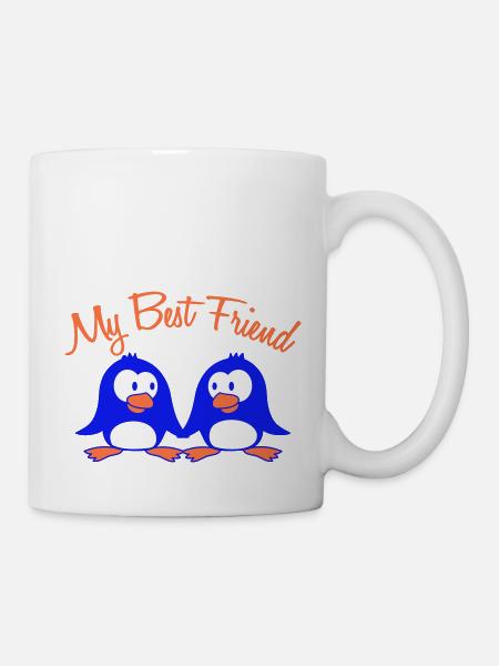 My Best Friend Pinguin Text Paar Zwei Freunde Team - Tasse - Weiß