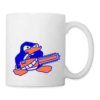 Dangereuse tronçonneuse pingouin Nasty Angry Saw - Mug blanc - blanc - Droite