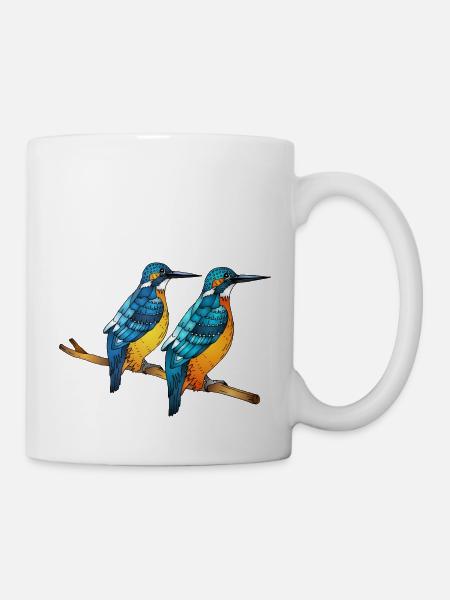 Bunte Vögel - Tasse - Weiß