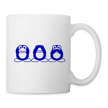Three wise penguins don't hear anything say team - Mug - white - Right