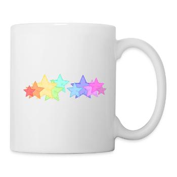 bunte Sterne - Tasse - Weiß - Rechts