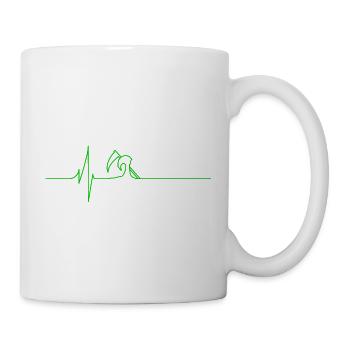 Elektrokardiogramm - Tod - Grün - Tasse - Weiß - Rechts