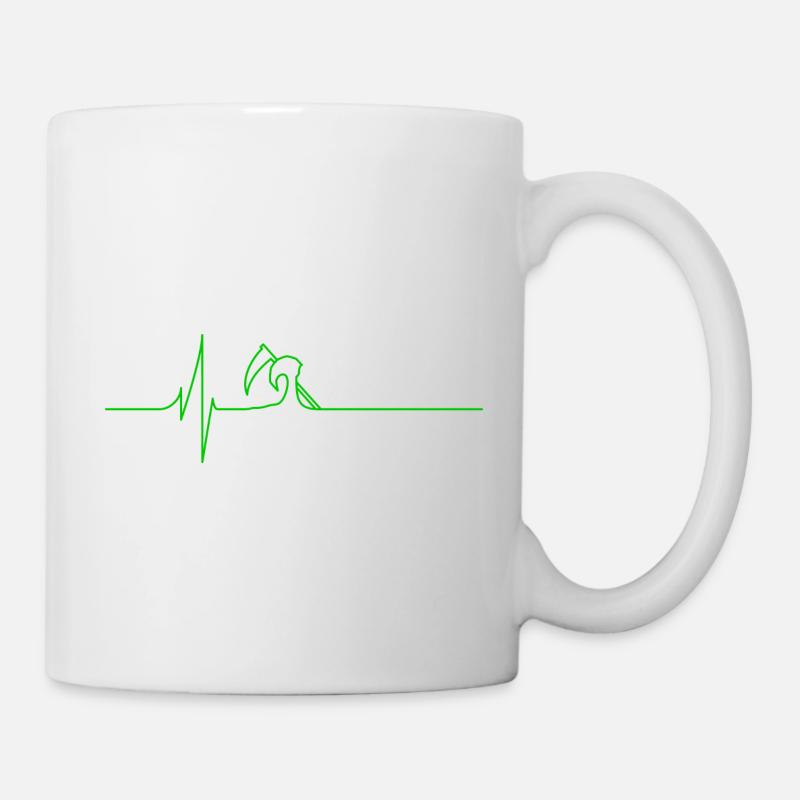Elektrokardiogramm - Tod - Grün - Tasse - Weiß