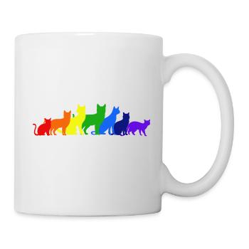 Regenbogen der Katzen - Tasse - Weiß - Rechts