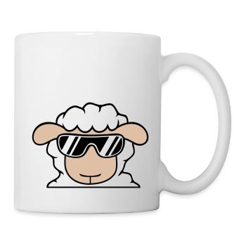 Schaf Sonnenbrille Party Cool DJ Kopf Gesicht Süß - Tasse - Weiß - Rechts
