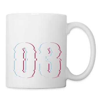 Three 3 Three 03 Number Effect Distorted Number - Mug - white - Right