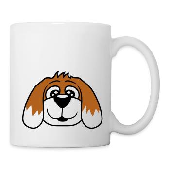 Visage de chien Petit chiot heureux Animal de compagnie - Mug blanc - blanc - Droite