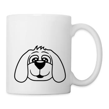 Visage de chien Petit chiot heureux Animal de compagnie - Mug blanc - blanc - Droite