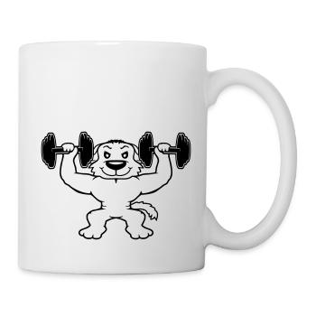 Chien Bodybuilder Muscles forts Gym Haltérophilie - Mug blanc - blanc - Droite