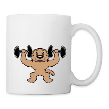 Chien Bodybuilder Muscles forts Gym Haltérophilie - Mug blanc - blanc - Droite