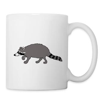 Waschbär - Tasse - Weiß - Rechts