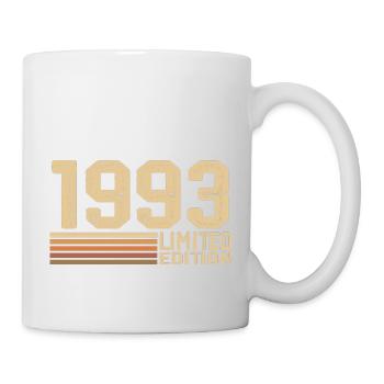 Geboren im Jahr 1993, Geburtstag – 1993, Jahrgang 1993, Geschenk - Tasse - Weiß - Rechts