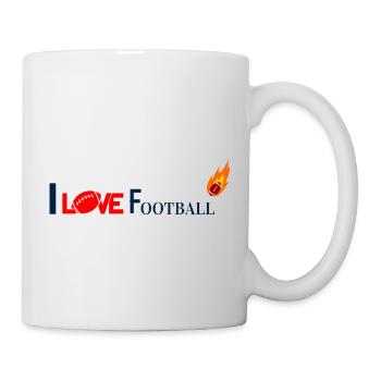 I Love Football Stylisches AmericanFootball Motiv - Tasse - Weiß - Rechts