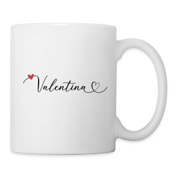 Valentina Nom Prénom Calligraphie Coeur - Mug blanc - blanc - Droite