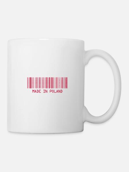 Fabriqué en Pologne - Pologne - Pologne - Code-barres - Dash - Mug blanc - blanc