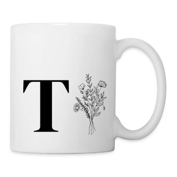 Minimalistisches Blumenmuster - Tasse - Weiß - Rechts