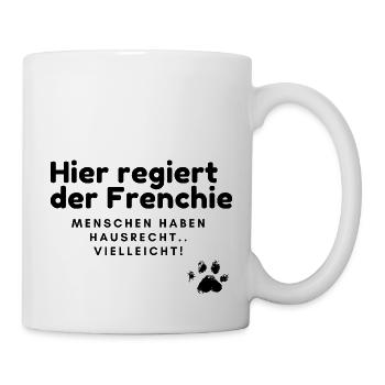 Frenchie König - Tasse - Weiß - Rechts