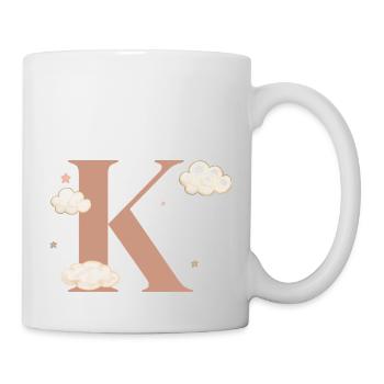 Lettre k nuages étoiles - Mug blanc - blanc - Droite