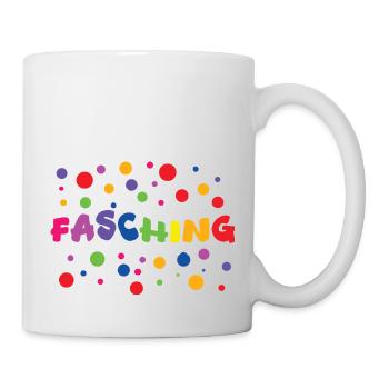 Fasching bunte Karneval Fastnacht Aufschrift - Tasse - Weiß - Rechts