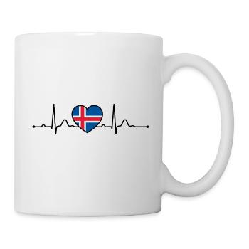 Iceland Heartline Heartbeat Scandinavia Holidays - Mug - white - Right