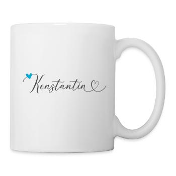 Konstantin Surname First name Calligraphy heart - Mug - white - Right