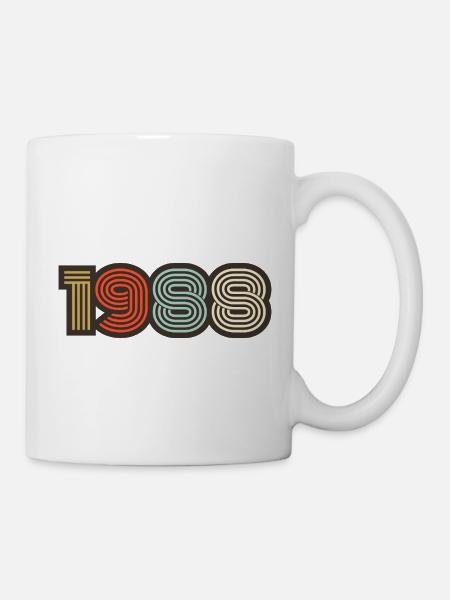 1988 rétro vintage - Mug blanc - blanc