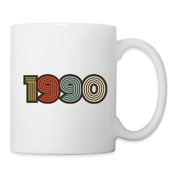 1990 Retro Jahrgang - Tasse - Weiß - Rechts