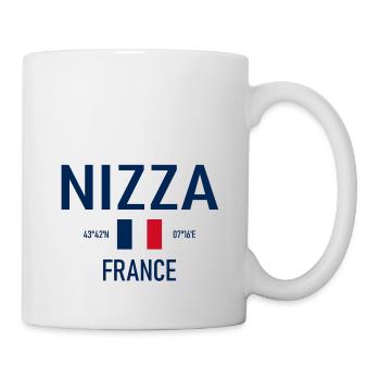 Nice - France - France - Drapeau - Coordonnées - Mug blanc - blanc - Droite