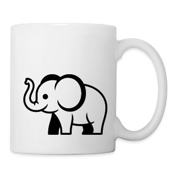 Elefant - Tasse - Weiß - Rechts