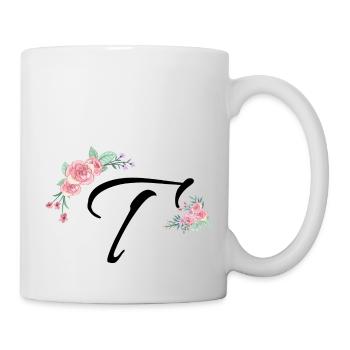 Brief und Blumen - Tasse - Weiß - Rechts