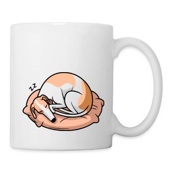 Schlafender Windhund Hund - Tasse - Weiß - Rechts