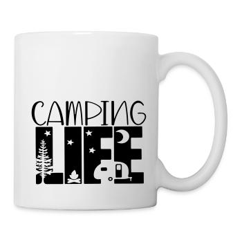 la vie en camping - Mug blanc - blanc - Droite