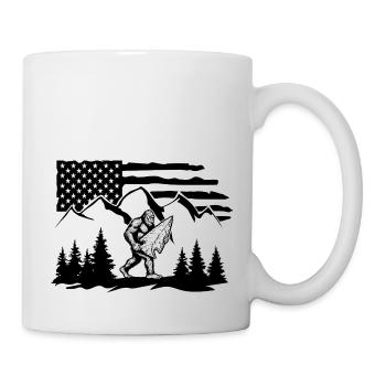 Bigfoot Arrowhead Flint US Flag - Mug - white - Right