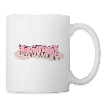 Adorable Piglets from Behind - Mug - white - Right