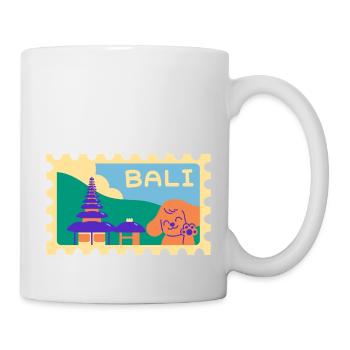 Dessin animé d’INDONET à Bali - Mug blanc - blanc - Droite